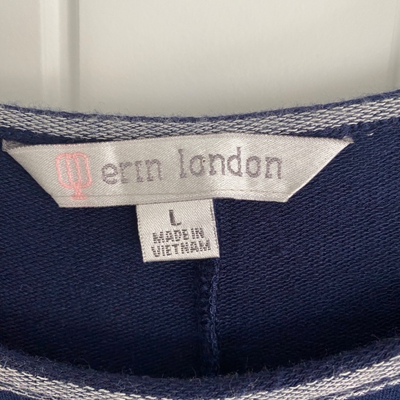 NWT Erin London Cold Shoulder Long Sleeve Top Turn-A-Bout in Navy Size Large - Picture 6 of 8